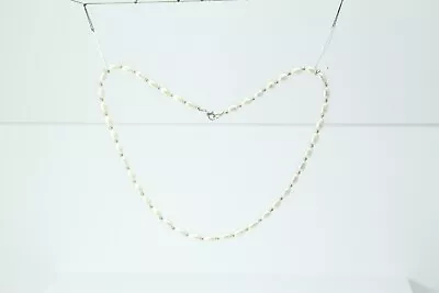 Elegant 925 Sterling Silver With Faux Pearls Strand 17.5  Necklace (NEC2055) • $25
