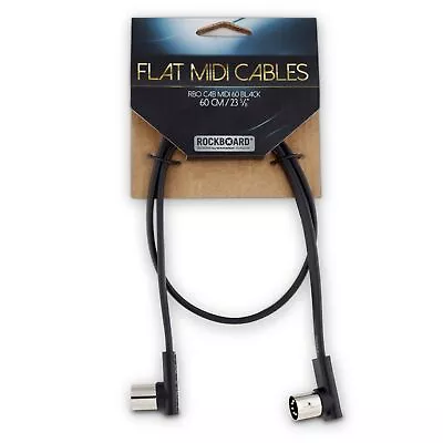 Rockboard Flat MIDI Cable - 60 Cm (23 5/8 ) Black  Angled Plugs • $4.90