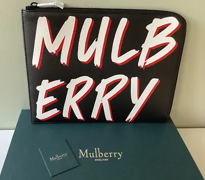 Brand New Boxed Mulberry Graffiti Leather Zipped Clutch Tech Travel Pouch Bag • £149.99