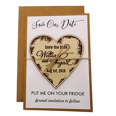 $81.39 • Buy Personalized Wedding Magnets 20 Rustic Wedding Save The Date Cards-LQC