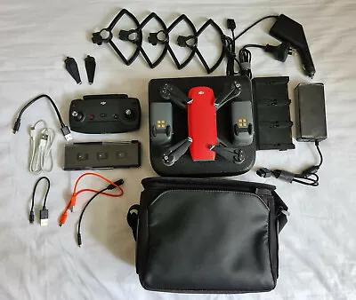 $650 • Buy DJI Spark (RED) Drone Fly More Combo 1080p - With Extras - Great Condition