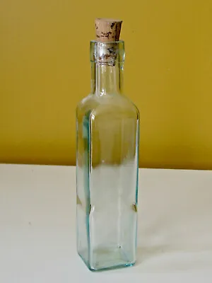 Vintage Green Glass 8  Bottle With Cork • $5