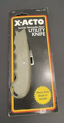 X-ACTO 3272 RETRACTABLE BLADE UTILITY KNIFE Grey Metal Handle Vintage NOS NEW • $20.85