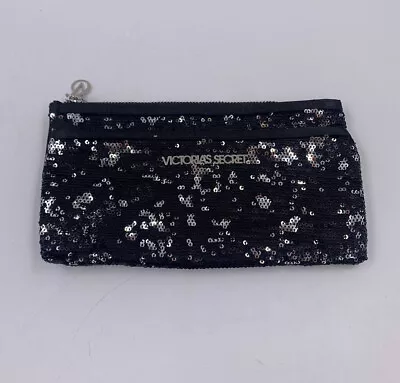 Victoria’s Secret Black Sequin Double Zipper Clutch Bag  • $12.55