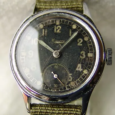 WWII PERIOD Men's MINERVA For GERMAN DH MILITARY WRISTWATCH GOOD CONDITION • $999.99