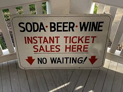 Vintage Double Sided-soda.-beer-wine-tickets Illinois Fairground Metal Sign (sh) • $195