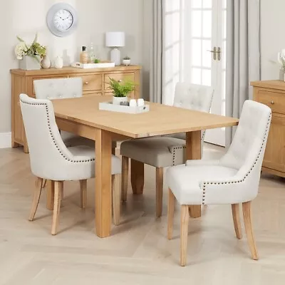 Cheshire Limed Oak Flip Top Dining Table + 4 Scoop Chair Set -   LR80-D-102-4-QT • £899