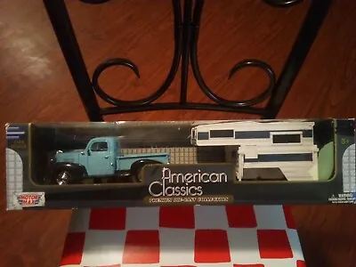 Motor Max American Classics 1940 Ford Pickup Truckslide In Camper 1:24 SC NEW • $99.99