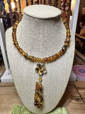 Mexican Amber Silver Plated Necklace • $25