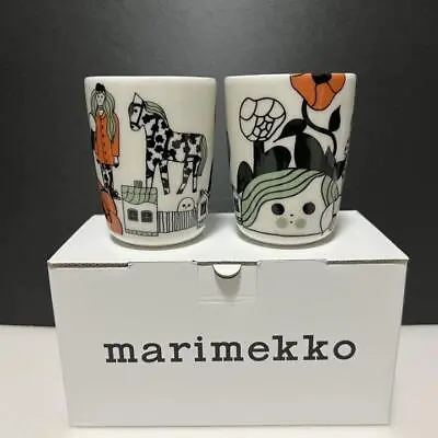 Marimekko Marikyla Mug Cup 2 Set 180ml Tableware White Orange Japan • $81.29