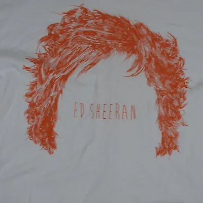Ed Sheeran Mens Shirt XL White Red Hair Band Music Minimalist • $6.60