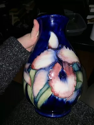 Rare Vintage Moorcroft Pottery Orchid Vase 9.5” Hight 6.4” Diameter • $1350