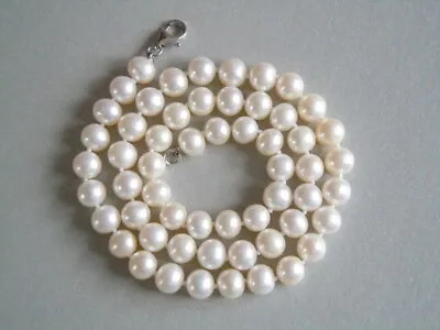 Pearl Necklace Genuine Pearls 925 Silver Closure 1.1oz/17 11/16in / Ø 0 5/16in • $83.03