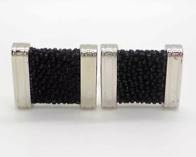 Mont Blanc Sterling Silver Stingray Leather Inlay Cuff Links 35824 $345.00 • $49.95
