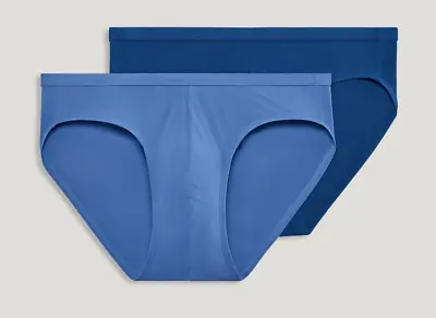 Jockey Men's XL Elance Microfiber Low Rise Brief - 2 Pack Medium & Dark Blue • $15.82