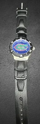 Game Time Miami Gators Watch Unisex Football Silver Tone Black Band NWOT • $28