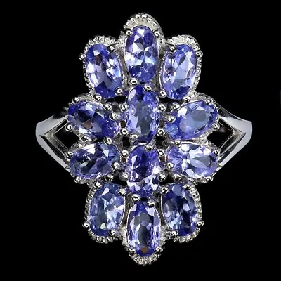 Ring Blue Violet Tanzanite Genuine Mined Gems Solid Sterling Silver  N 1/2 US 7 • £69.99