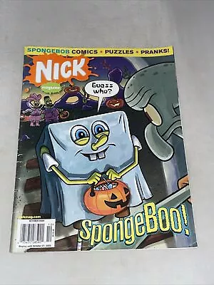 Nickelodeon Nick Magazine OCTOBER 2009 Halloween Issue SPONGEBOO SpongeBob • $24.95