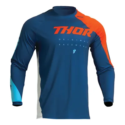 Thor Sector Edge Navy Blue And Orange MX Off-Road Jersey Youth Sizes 2XS - XL • $22.99