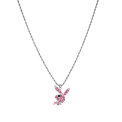 £6.99 • Buy Playboy Diamante CZ Necklace Sexy Silver Bunny Rabbit Pendant Chain Rhinestone  