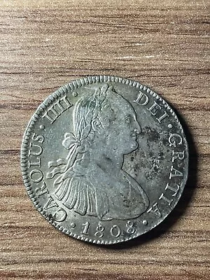 Mexico 1808 T.h Spanish Colonial 8 Reales Silver Coin Km109 . • $77