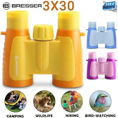 Bresser Kids 3X30 Compact Binoculars High Resolution Shockproof Bird Watching • $37.18