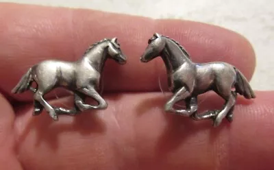 925 Silver Horse Stud Earrings 6.43g ER102 • $9.99