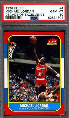 '96 Fleer  Mj Decade Of Excell. #4 Psa 10 Sharp Corners Centered To The Max!!  • $159.99