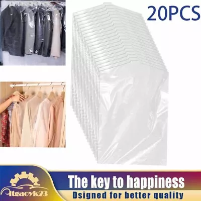 Dust Cover Wardrobe Hanging Clothes Protector Transparent Garment Bag 100x60cm • £7.94