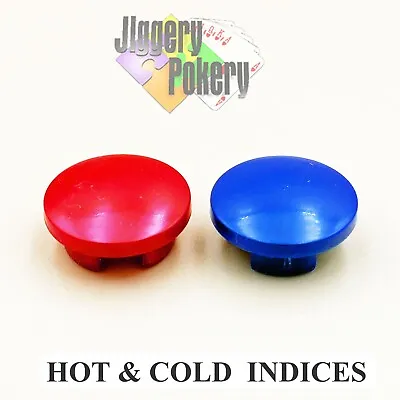 Red HOT & Blue COLD Tap Indices 1 Pair Bathroom Basin Inserts Bath Push-In Tops • £6.95