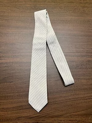 Eezy White Striped NeckTie - Linen - 56” - NWOT - New • $9.99