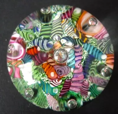 Paul Ysart 1970's Harlequin Spatter Millefiori Glass Paperweight • £75