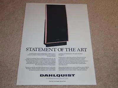 Dahlquist DQ-20 Speaker Ad 1988 Article Phased Array • $8