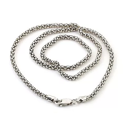 Solid 925 Oxidized Sterling Silver Italian Popcorn Coreana Chain 2.5mm • $39.97