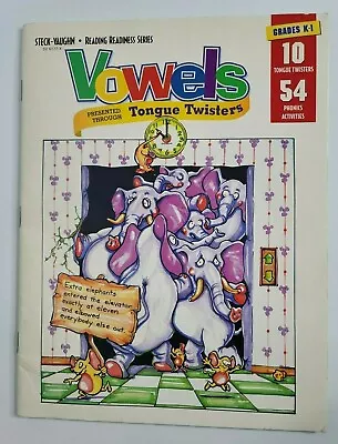 VOWELS Tongue Twisters Steck-Vaughn Reading Readiness Series Workbook Grades K-1 • $8.99