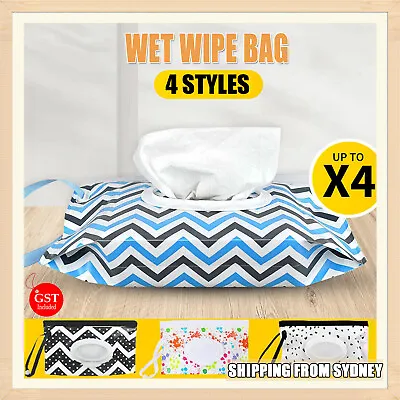 EVA Baby Wet Wipe Pouch Wipes Holder Case Reusable Refillable Wet Wipe Bag • $12.95