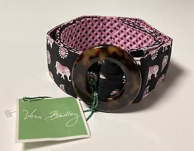 Womens Vera Bradley Fabric Belt Pink Elephants Paisley Print One Sz Retired NWT • $12.99