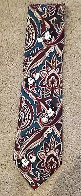 Mickey Mouse 100% Silk  Disney Originals  Tie Unique Paisley Print - Perfect! • $9.50