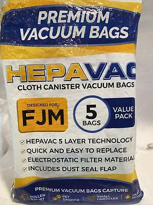 5 Pack VEVA FJM Advanced Filters Premium Vacuum Bags HEPAVac Bags. C5 • $8.06