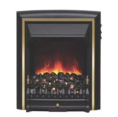 Be Modern Black / Brass  Switch Control Inset Electric Fire 2kw 1115 • £169.99