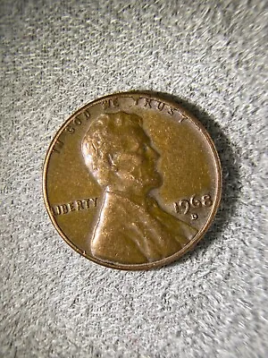 1968 D Lincoln Penny With Error On Top Rim And  L  In Liberty On Edge • $23.99