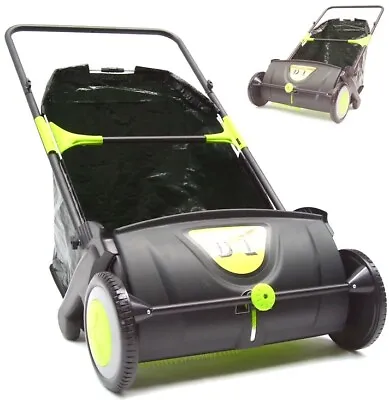 Manual Push Rolling Garden Leaf Sweeper 530 Collector Lawn Sweeper Machine 55923 • £163.48