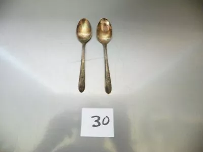 Set Of 2 H&t Mfg.co. Co.   Demitasse Spoons    Silverplate • $5.25