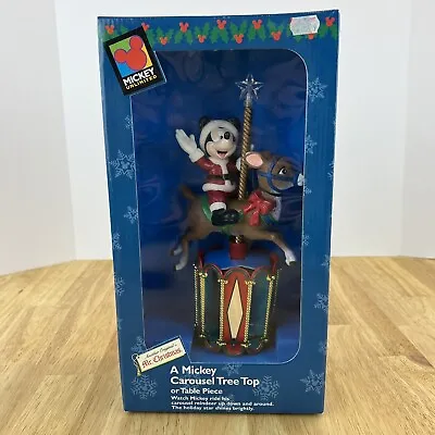 Vintage Disney Mr Christmas A Mickey Mouse Carousel Tree Topper NEW In Box • $129.99