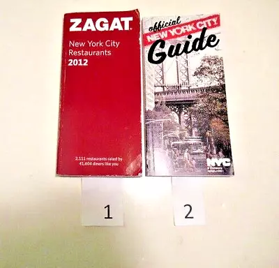 LOT/2-2012 New York City Restaurants ZAGAT SurveyPaperback & NYC 2019 Guidebook • $4.50