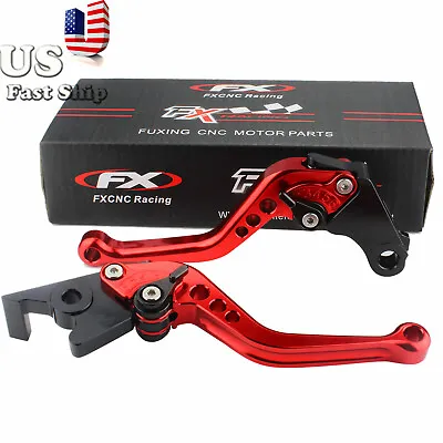 For Honda VTX 1300 2003-2006 2007 2008 CNC Red Adjustable Brake Clutch Levers • $24.91