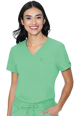 Med Couture MC Peaches Women's Scrubs V-Neck Chest Pocket Top MC8482 GELO Gelato • $30.99