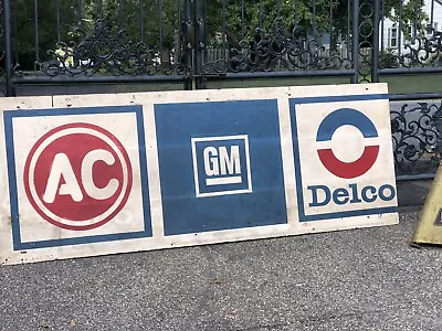 $975 • Buy Vintage Wooden GM AC Delco Dealer Sign General Motors Advertising  Display