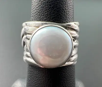 Silpada Sterling Silver 925 Coin Pearl Mermaid Ring Size 7 R1542 • $65
