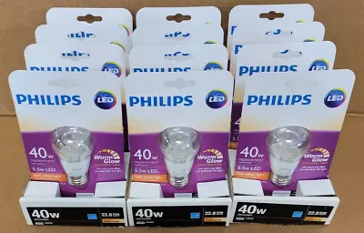 PACK OF 12 Philips LED Dimmable A15 Soft White Light Bulb Warm Glow Effect 450L • $29.95